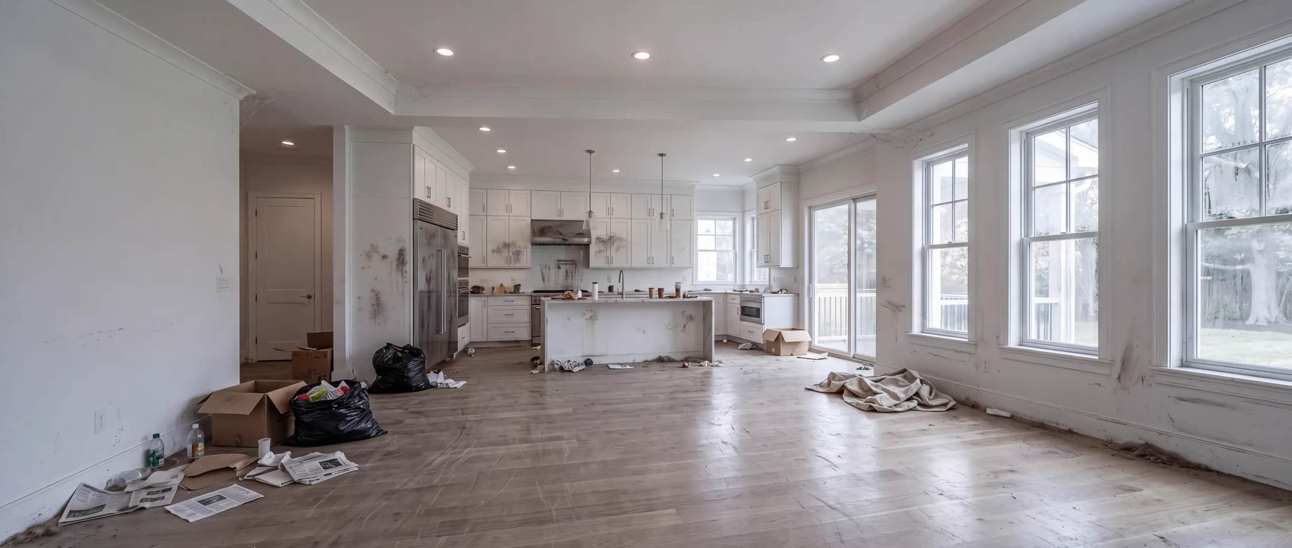 Illustration of a vacant home before cleaning